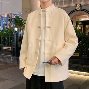 新品港风正装夹克古风外套纽扣纯色百搭衬衫夹克外套CS2450 P65图片