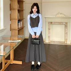 【新品】2026春季半身裙吊带衬衫三件套C5801P175K288，女装套装/套裙，2D113