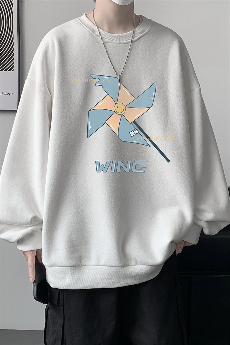圆领卫衣男大码加厚加绒长袖t恤男S6112-P28加绒款-P33,男装卫衣,电商A040