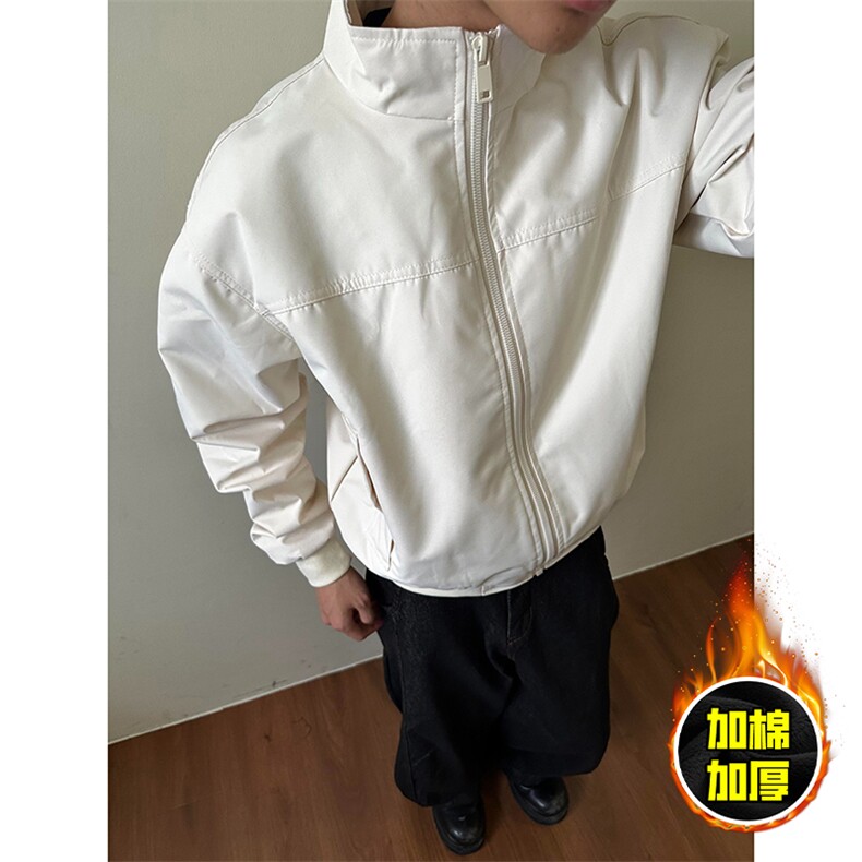 现货秋冬季美拉德立领飞行立领夹克boxy廓形棉衣高街加厚加棉外套，男装夹克，电商A486-1