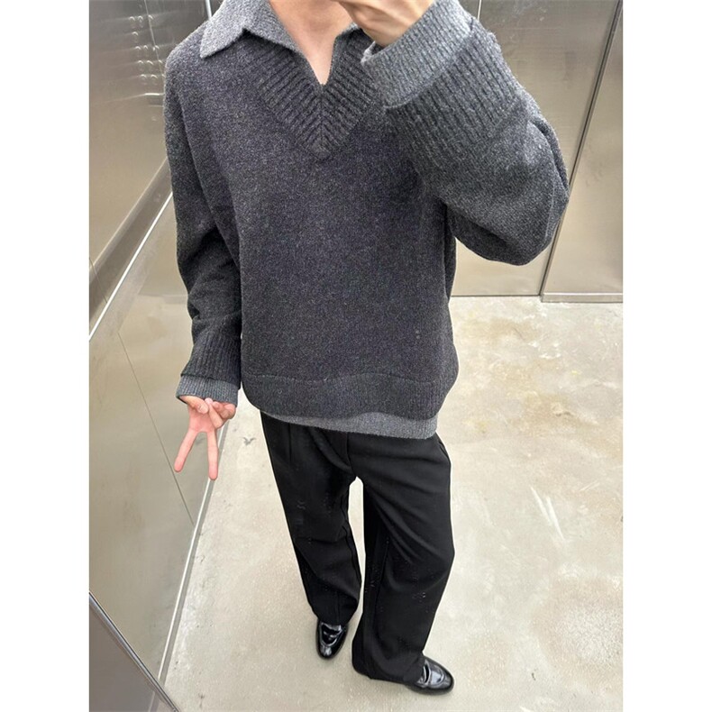 原色丹宁深蓝色牛仔裤男款美式复古cleanfit裤子直筒阔腿微喇叭裤图片