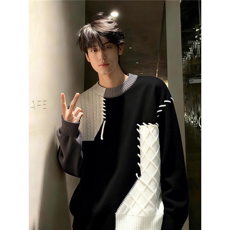 圆领毛衣男秋冬季休闲新款套头针织衫男士潮牌冬装毛线衣MY8388,男装针织衫/毛衣,星座208-5