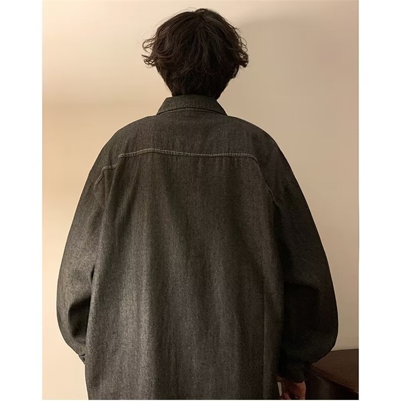 潮牌复古着感民族风长袖衬衫男春秋情侣宽松休闲衬衣CS07P45,男装衬衫,星座1116-2