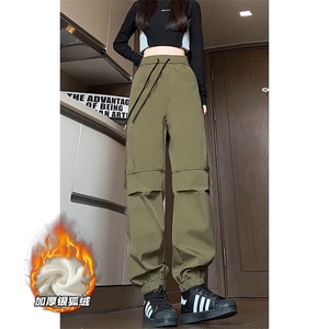 薄款改加绒特批P40无差价冬季银狐绒中性设计感束脚裤K1690J加绒图片