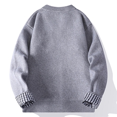 2025秋冬季青年男士刺绣假两件开衫针织毛衣外套87152-P80，男装针织衫/毛衣，星座310B-3