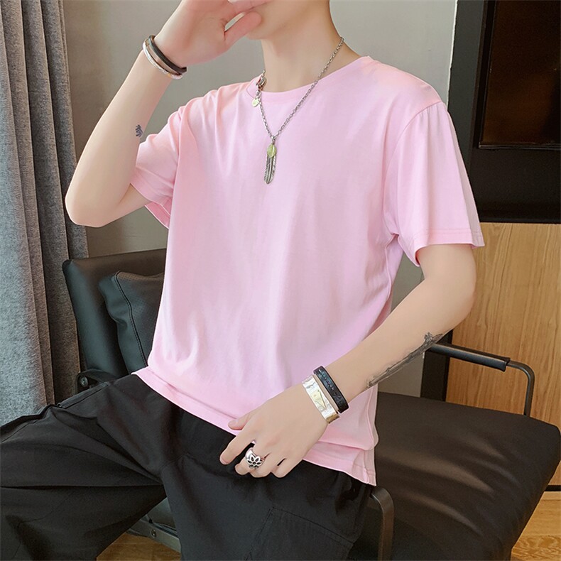 【】夏季潮流青少年男士短袖T恤纯色半袖打底衫DS433TP20,男装T恤,电商A102