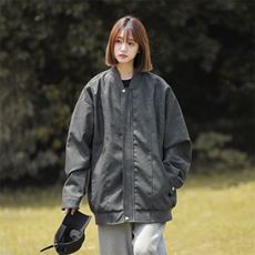 中性风痞帅男装外套美式短款夹克PU皮机车服DSA157B-J206-P90，男装夹克，电商A157B