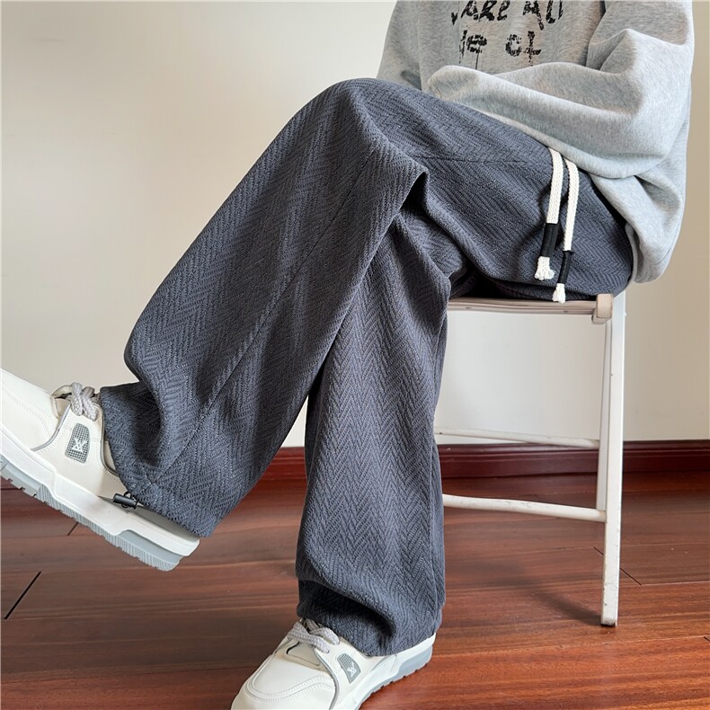 春季垂感休闲裤慵懒风宽松高级感美式卫裤K2590*P35控68，男装休闲裤，星座227-1