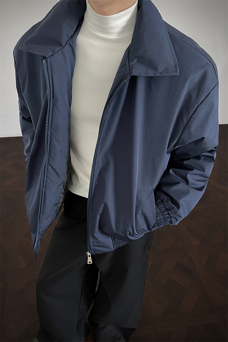 冬装老钱风加棉加厚夹克外套棉服男女翻领棉衣棒球服潮M813-P65,男装夹克,电商A441