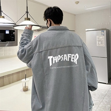 牛仔夹克男大码牛仔外套男茄克NJ77007-P60加绒款-P75，男装夹克，电商A040