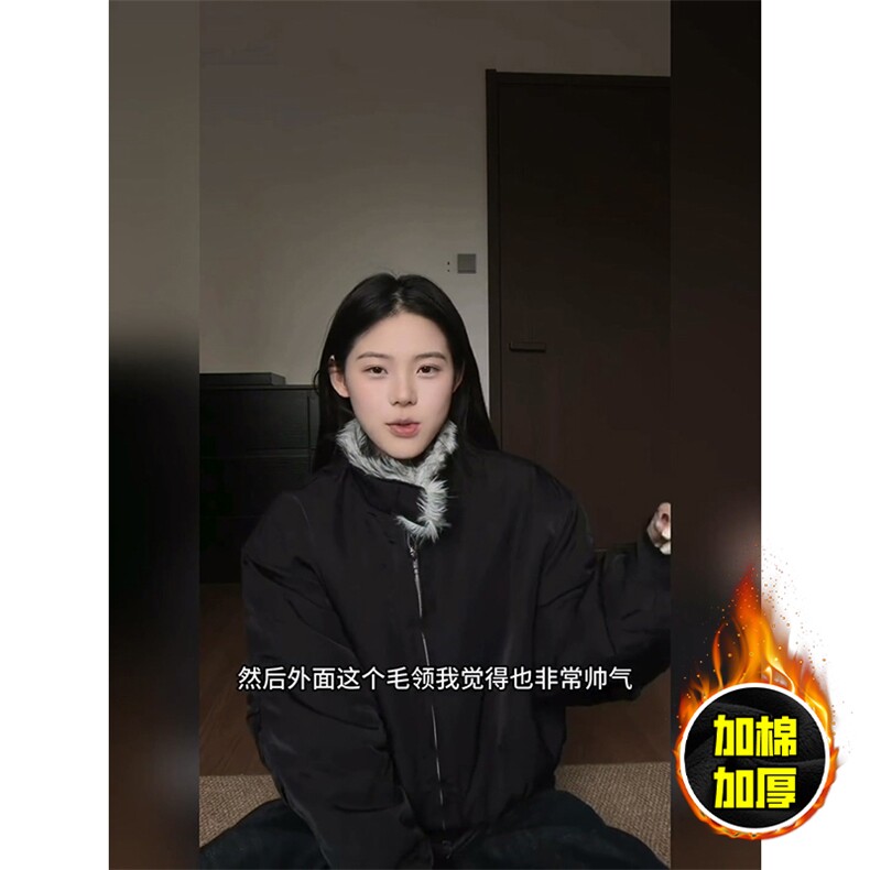 现货高品质美式高街重磅狼王座山雕毛毛领棉衣男女加厚棉服冬外套,男装棉衣,电商A486