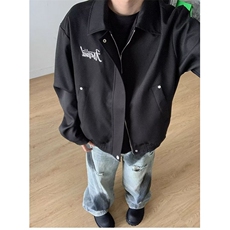 【有货】DW871-P65美式高街字母刺绣工装夹克男女宽松秋冬外套，男装夹克，星座603-2