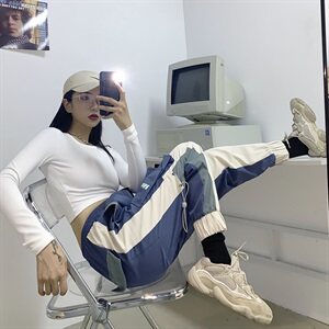 518 秋季中性港风工装裤男女潮流百搭长裤子图片
