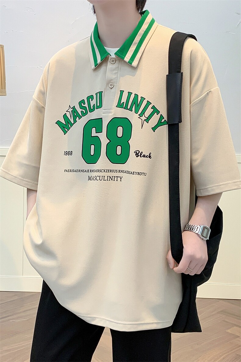 夏装青少年潮时尚潮牌翻领Polo衫印花短袖T恤男女630-P35控价58,男装Polo衫,电商A441-1