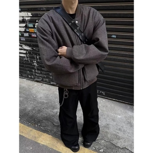 W11008-P105 网图现货 保暖拉链加厚长袖立领宽松型美式夹克棉服图片