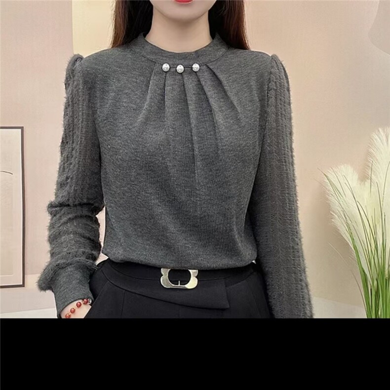 加绒加厚百搭打底衫宽松小衫女,针织衫/毛衣,思沃羊绒