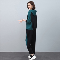 大码休闲运动套装女春秋季2025新款时尚高级感减龄卫衣搭配一整套，女装套装/套裙，叶笙衣