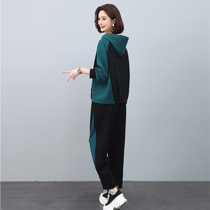 大码休闲运动套装女春秋季2025新款时尚高级感减龄卫衣搭配一整套图片