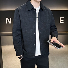 2025新款秋季夹克男翻领潮牌痞帅高级感上衣外套A313-9305-P145，男装夹克，电商A313