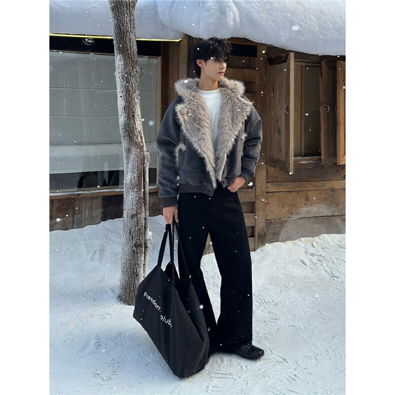 冬季加厚外套美式连帽毛领座山雕棉服男款高级感保暖棉衣夹克,男装夹克,星座506A