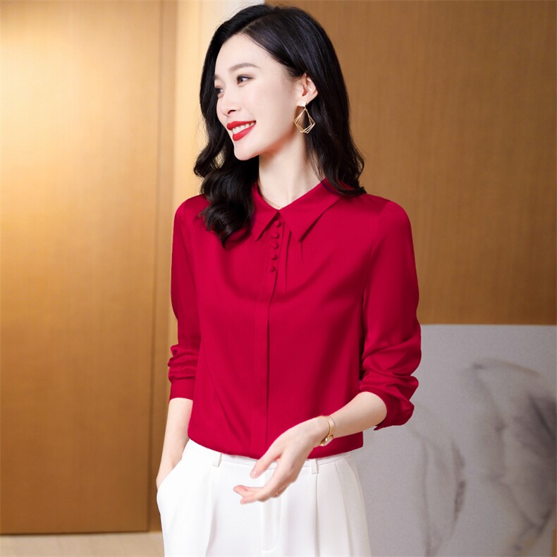 重磅真丝衬衫女士2026新款春季高端长袖衬衣真丝上衣,女装衬衫,阿舍尔精品
