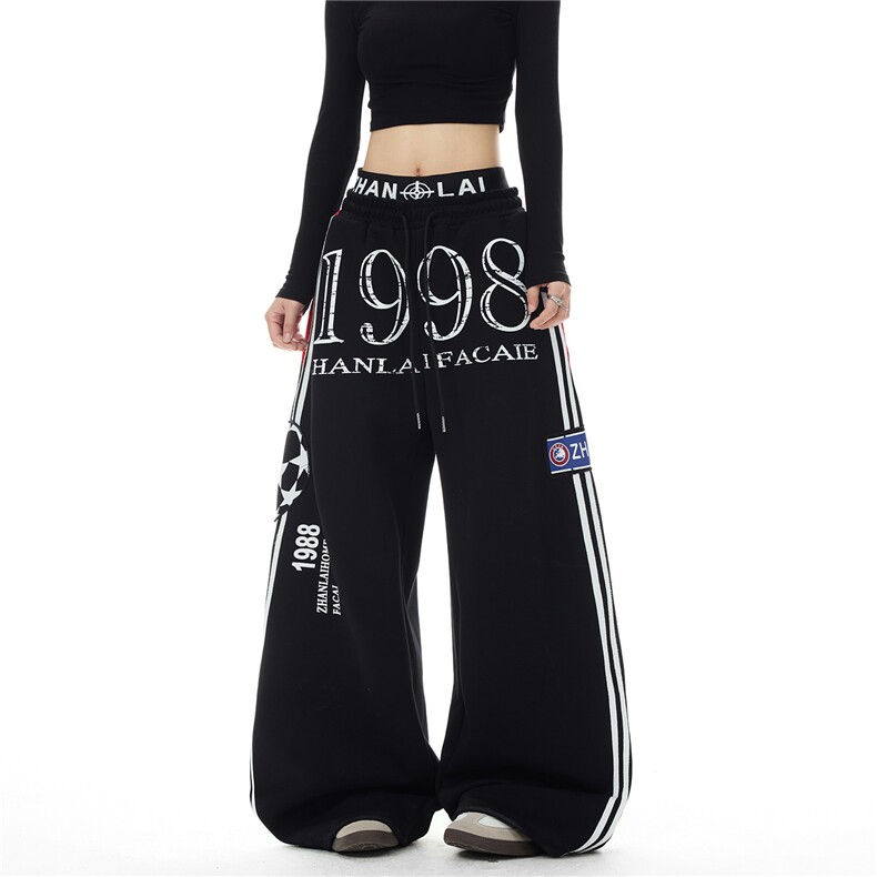 【现货】XZ1218BKW33特价P51美式撞色条纹双腰头抽绳卫裤休闲裤,男装休闲裤,星座1218（原611-3）