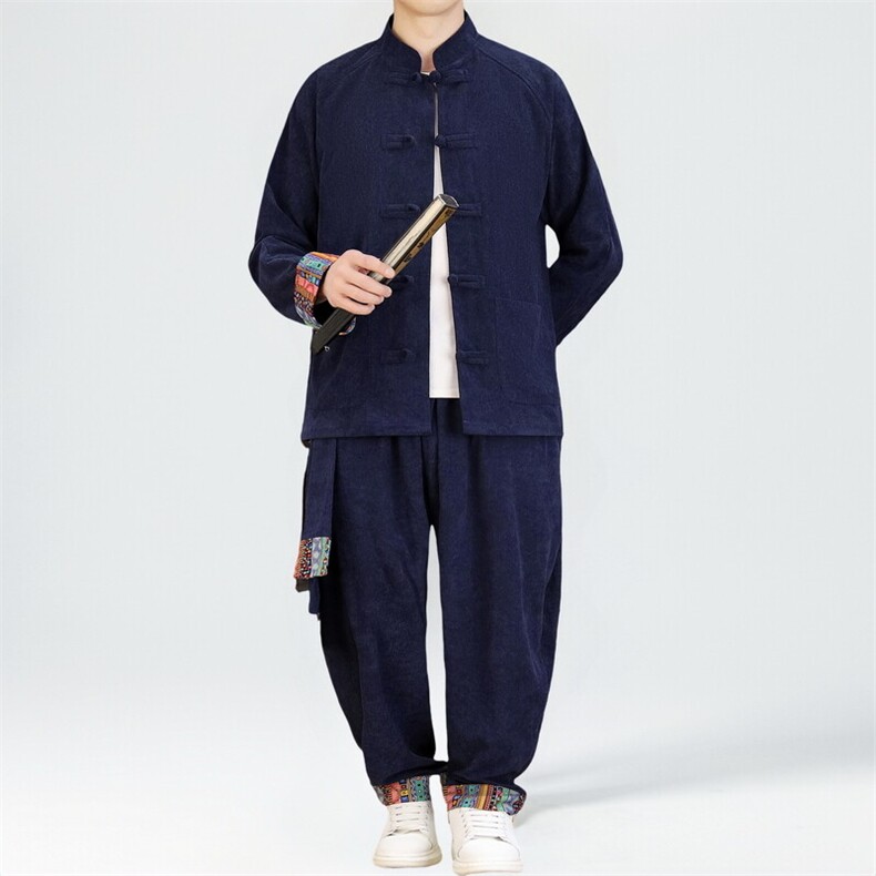 男士外套灯芯绒夹克套装盘扣立领风XZ1512-2502套装-P130,男装夹克,星座1512