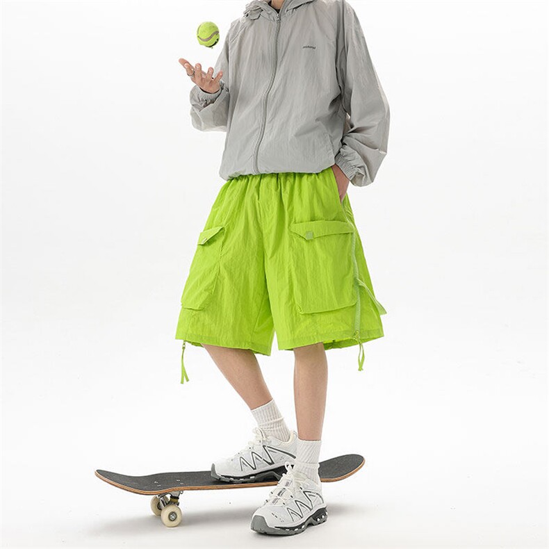 DK8029-P55控78高质量工装短裤潮流拉链织带百搭大码休闲裤，男装牛仔裤，电商A059