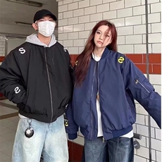 美式高街刺绣字母立领飞行夹克男春秋新款小众百搭棒球服情侣，男装夹克，星座1210-1