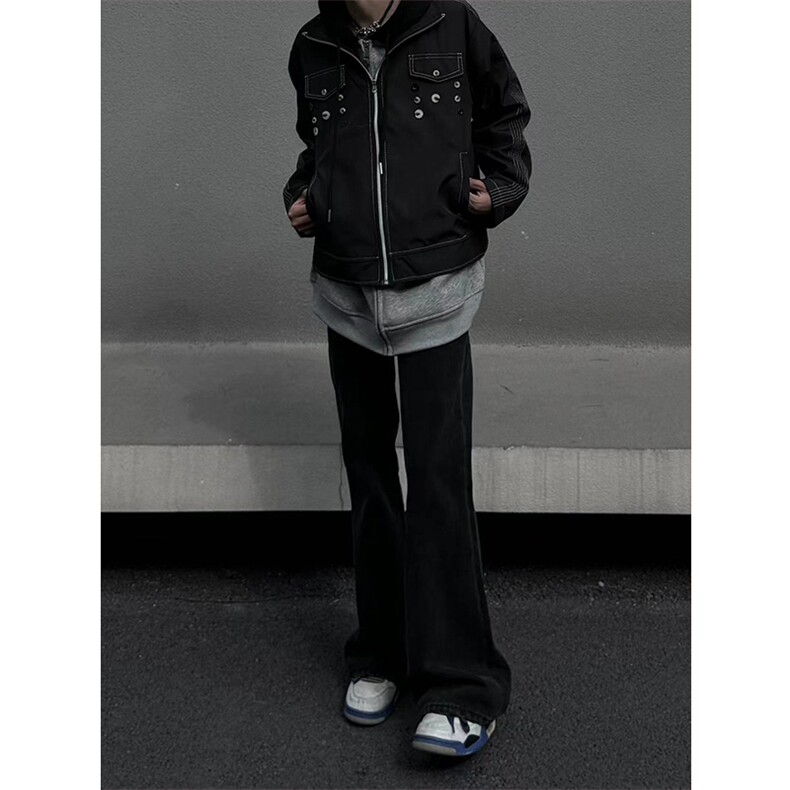 自家图，博主风cleanfit外套男短款美式飞行员夹克JK2408-P80,男装夹克,星座1007（原301D）