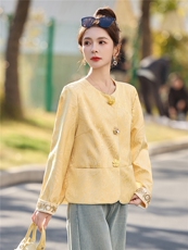 现货依如秀2026年春季新款减龄新中式外套，女装短外套，依如秀(原杭风阁)