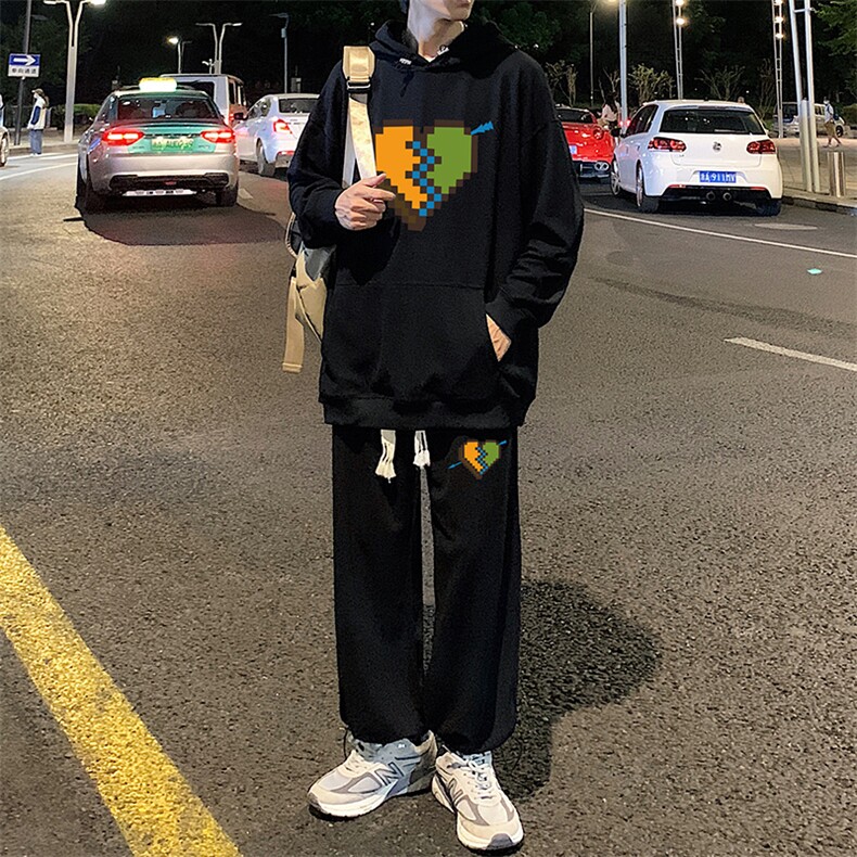 2025秋季新款连帽华夫格宽松连帽卫衣套装XZ102A-4-HF0011-P78图片