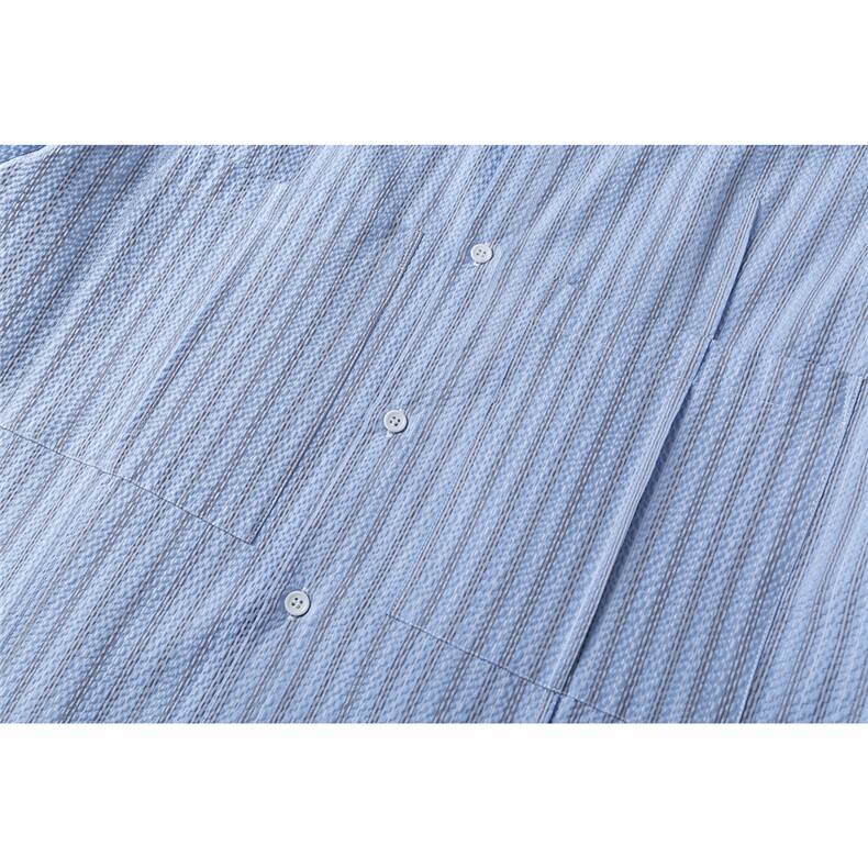 立体泡泡纱肌理条纹衬衫M-5XL大码棉长袖衬衣CS78115P65控98,男装衬衫,星座227-7