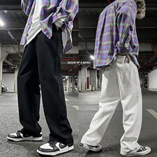 现货春季主推！男女中性宽松直筒拖地休闲裤NB702，男装牛仔裤，电商C303A
