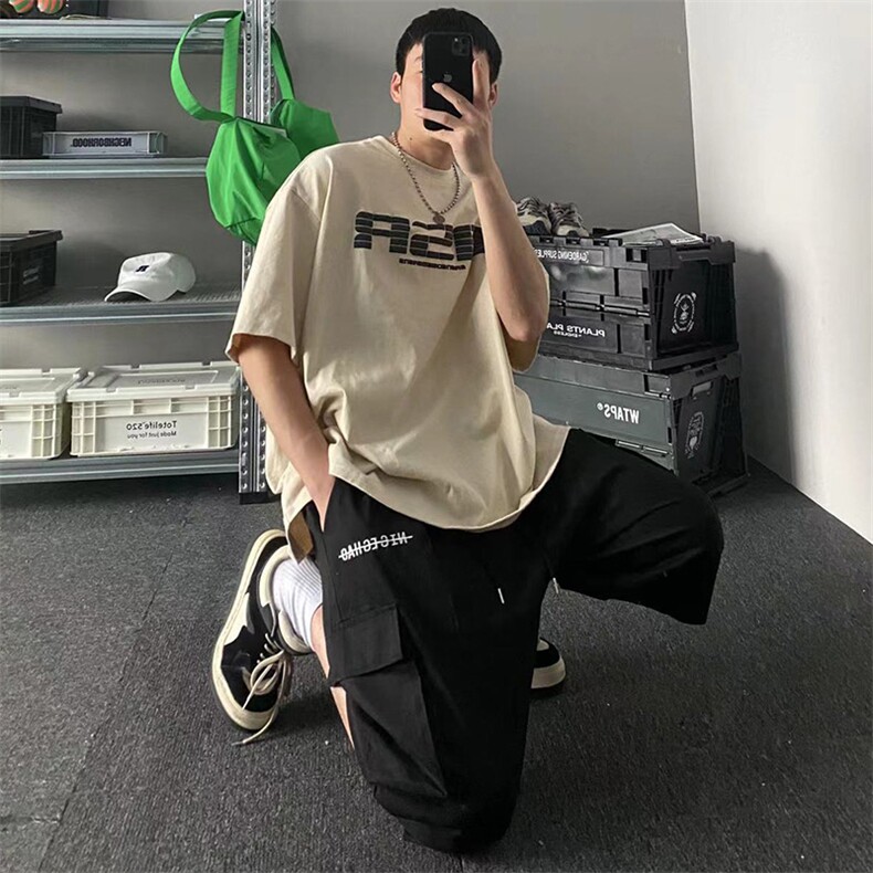 【现货主推款】夏季工装七分裤男短裤阔腿裤休闲裤DK108-P45控58,男装牛仔裤,星座810(原QT5070)