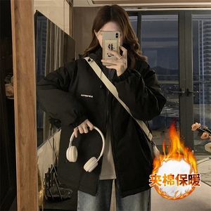棉袄冬季新款日系复古工装棉服设计感连帽保暖上衣女 C854-P110图片