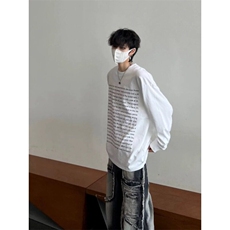 cleanfit纯棉卫衣男潮牌美式高街长袖t恤oversize叠穿内搭打底衫，男装T恤，星座506A