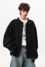 8XL-M特大码牛仔衬衫宽松浅蓝色牛仔外套男休闲衬衫CS502P68控88，男装工装外套，电商D206-1