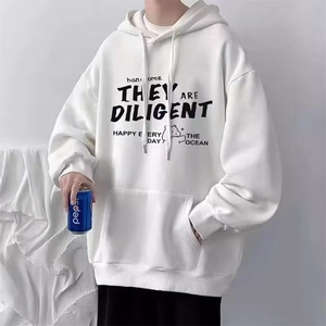 美式字母设计连帽卫衣男士卫衣秋冬内搭叠穿连帽卫衣青少年外套图片