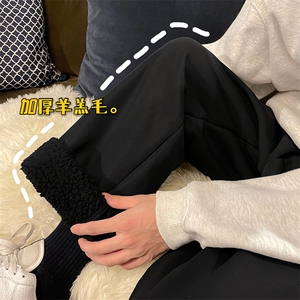 新款羊羔毛棉裤男冬季加绒加厚纯色保暖休闲裤K3703 B315 P65控78图片