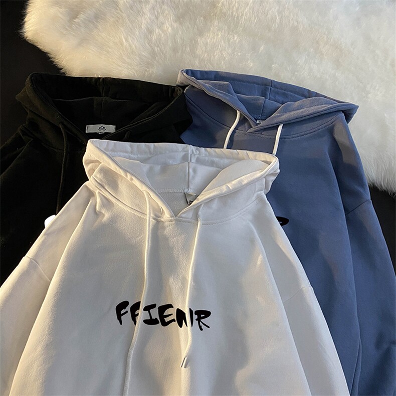 WY2051-P35加绒款-P40纯棉连帽卫衣男大码运动帽衫宽松薄外套男,男装卫衣,电商A040