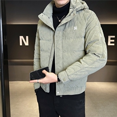 9508-M-4XL-P225标50绒店主风男士休闲满印休闲连帽羽绒服外套，男装羽绒服，电商B255