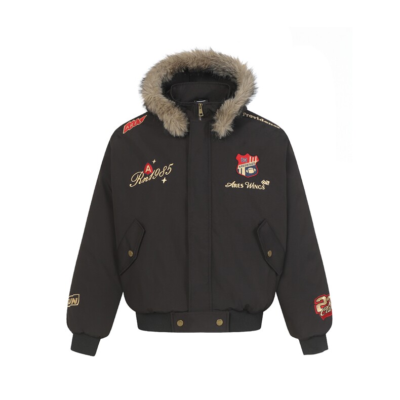 XZ1005-1-HXD1119-P128美式刺绣徽章座山雕棉衣外套加厚夹克棉服，男装夹克，星座1005-1