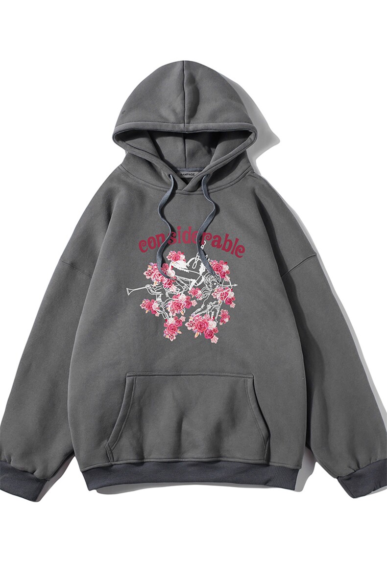 白底秋季时尚美式百搭宽松印花潮流美式连帽卫衣W374P40控58,男装卫衣,电商A247-1