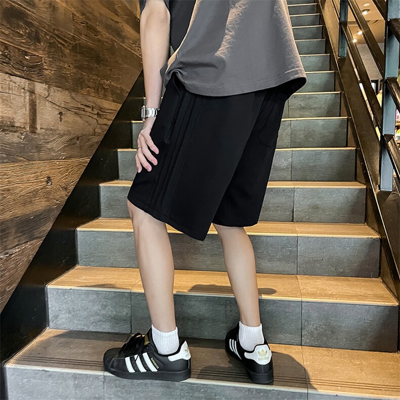 夏季美式新款运动短裤潮牌薄款高街宽松休闲百搭直筒裤,男装牛仔裤,星座410-7