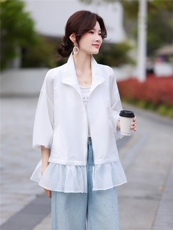防晒衣女夏季2026年新款薄款长袖百搭时尚短款宽松防晒开衫外套，女装短外套，鑫源服饰