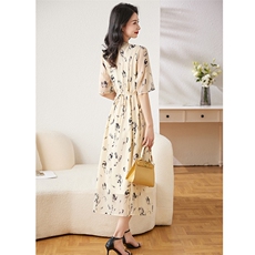 高级感连衣裙女2023新款夏中国风裙子40岁中年妈妈35一45洋气减龄，女装连衣裙，牡丹诺