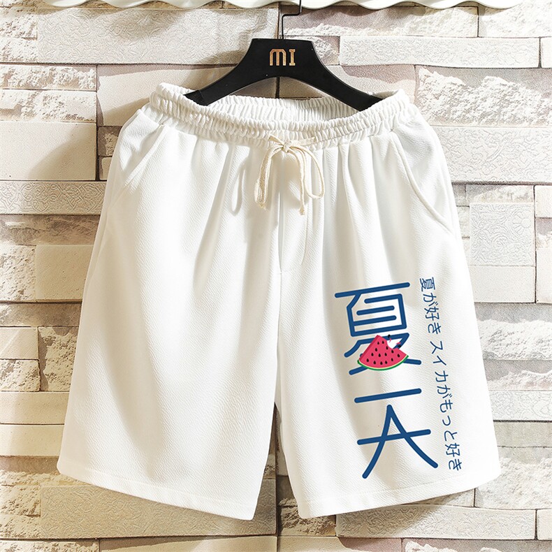 MK37192-P15 冰丝短裤男士大码宽松休闲五分裤男运动中裤 砖墙图片