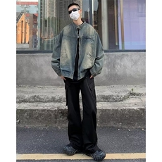 复古水洗做旧牛仔外套男女秋季宽松渐变宽松上衣夹克JKN1218-P68，男装工装外套，星座302B