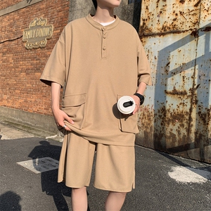 新款套装男士夏季五分裤短袖可分开售刺绣TZ300-P68控98图片